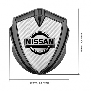 Nissan Domed Emblem Graphite White Carbon Metallic Design