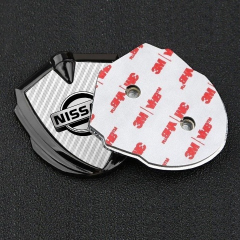 Nissan Domed Emblem Graphite White Carbon Metallic Design