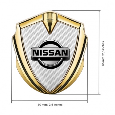 Nissan Domed Emblem Gold White Carbon Metallic Design