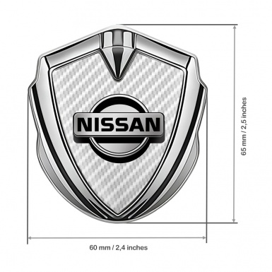 Nissan Domed Emblem Silver White Carbon Metallic Design