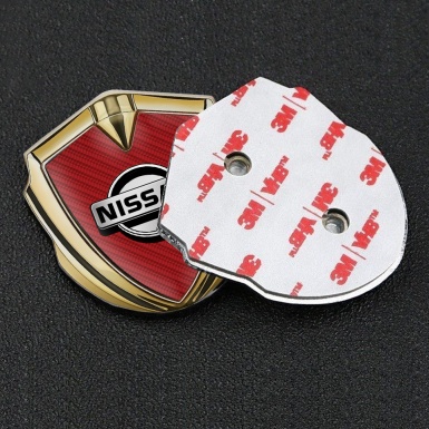 Nissan Emblem Ornament Gold Red Carbon Grey Logo Edition