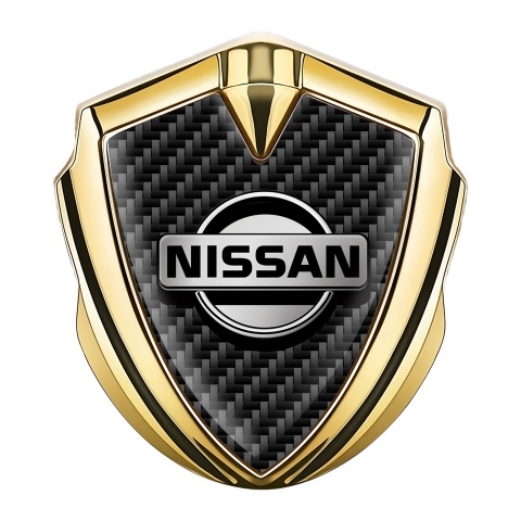 Nissan Bodyside Domed Emblem Gold Black Carbon Metallic Logo