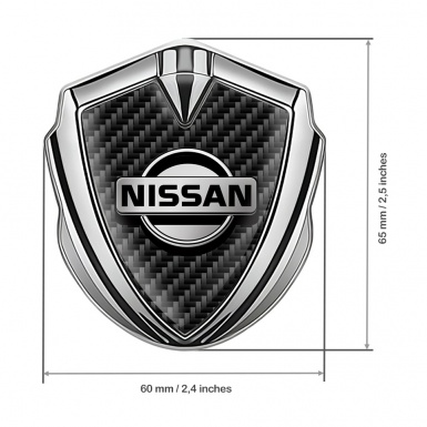 Nissan Bodyside Domed Emblem Silver Black Carbon Metallic Logo