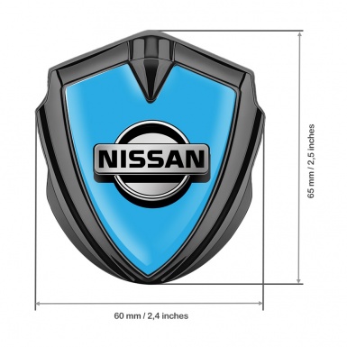 Nissan Emblem Car Badge Graphite Glacial Blue Metallic Edition