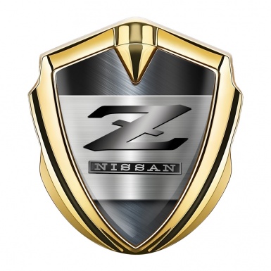 Nissan Domed Badge Gold Brushed Metal Motif Z Series Edition