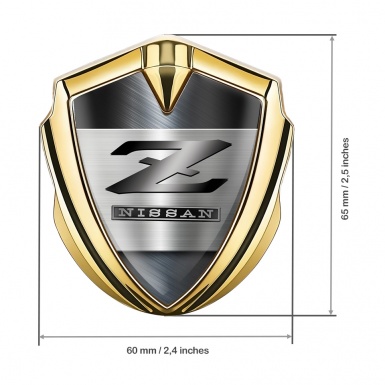 Nissan Domed Badge Gold Brushed Metal Motif Z Series Edition