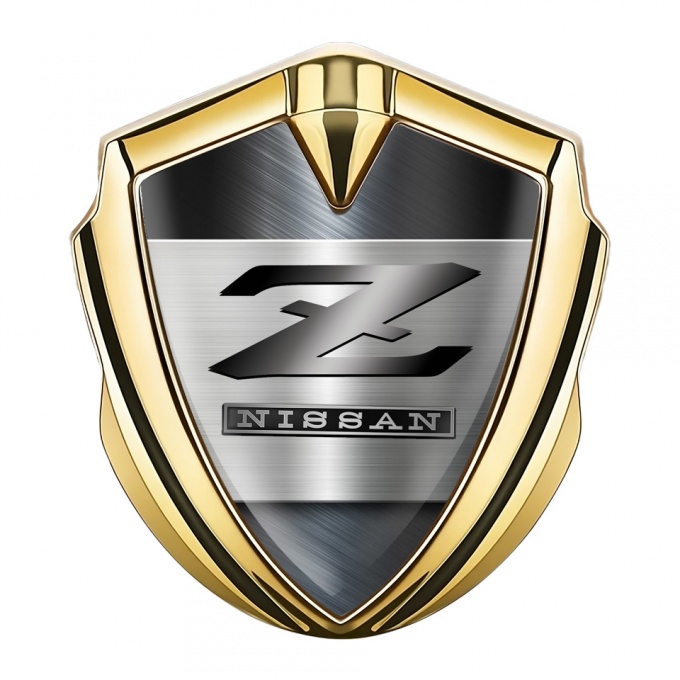 Nissan Domed Badge Gold Brushed Metal Motif Z Series Edition