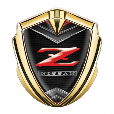 Nissan Badge Self Adhesive Gold Chrome Element Z Series Red Edition