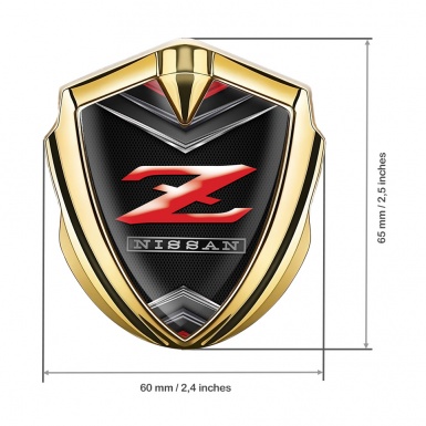 Nissan Badge Self Adhesive Gold Chrome Element Z Series Red Edition