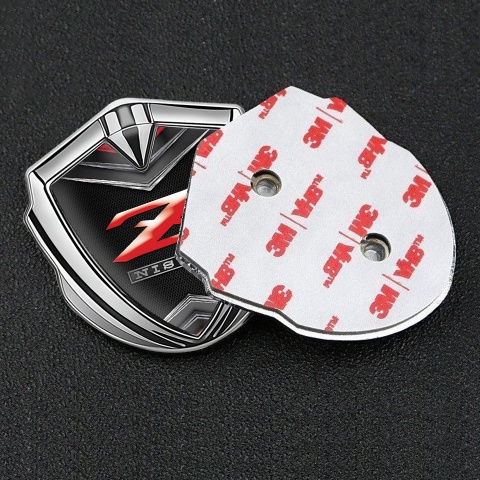 Nissan Badge Self Adhesive Silver Chrome Element Z Series Red Edition