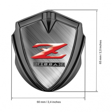 Nissan Emblem Badge Self Adhesive Graphite Brushed Metal Z Edition