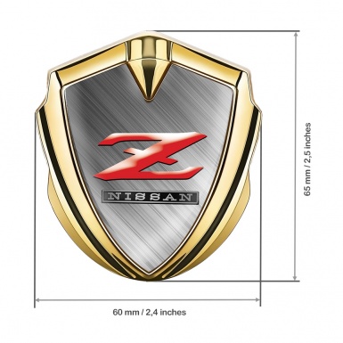 Nissan Emblem Badge Self Adhesive Gold Brushed Metal Z Edition