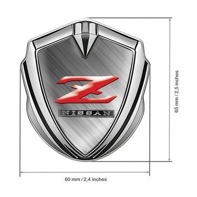 Nissan Emblem Badge Self Adhesive Silver Brushed Metal Z Edition