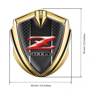 Nissan Emblem Fender Badge Gold Dark Cells Red Z Model Version