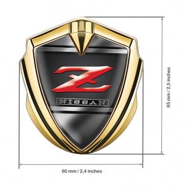 Nissan Fender Emblem Badge Gold Black Metal Frames Z Logo