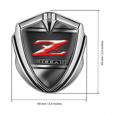 Nissan Fender Emblem Badge Silver Black Metal Frames Z Logo