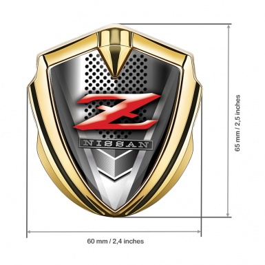 Nissan Emblem Self Adhesive Gold Metal Grille Red Z Edition Logo