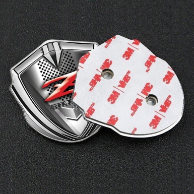 Nissan Emblem Self Adhesive Silver Metal Grille Red Z Edition Logo