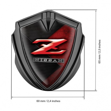 Nissan Emblem Badge Graphite Dark Red Panels Z Model Logo Design