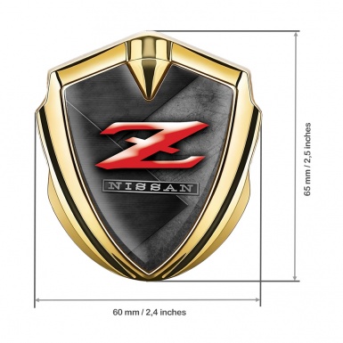 Nissan Emblem Ornament Gold Scratched Surface Panel Z Edition