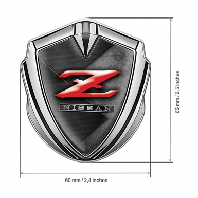 Nissan Emblem Ornament Silver Scratched Surface Panel Z Edition