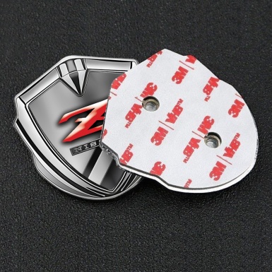 Nissan Emblem Car Badge Silver Polished Metal Red Z Edition