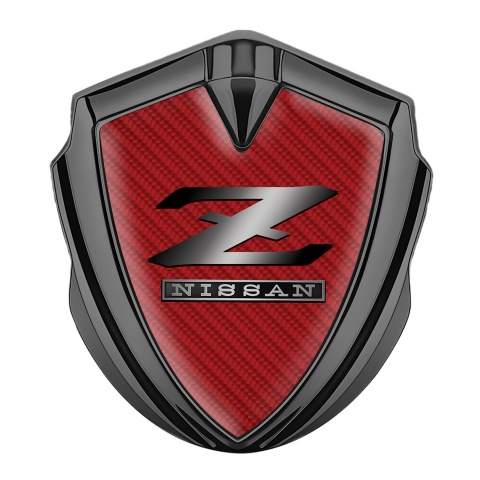 Nissan Domed Badge Graphite Red Carbon Z Logo Variant