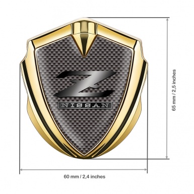 Nissan Bodyside Emblem Self Adhesive Gold Grey Carbon Z Edition