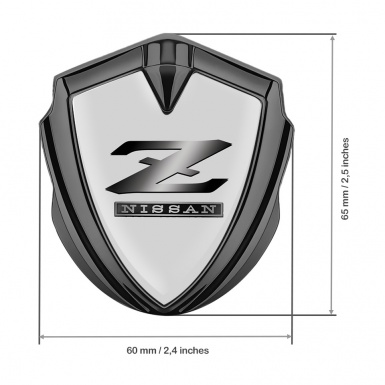 Nissan Metal 3D Domed Emblem Graphite Grey Base Gradient Z Logo