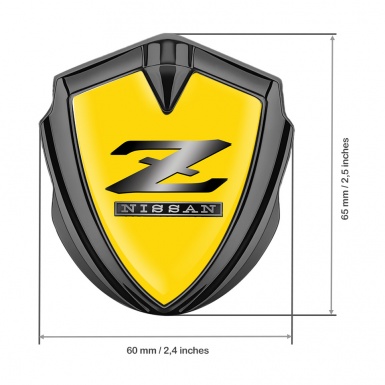 Nissan Emblem Badge Self Adhesive Graphite Yellow Dark Z Logo Design