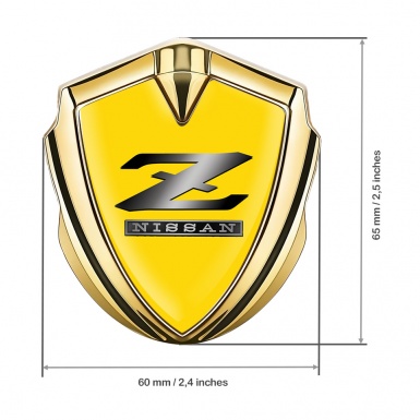 Nissan Emblem Badge Self Adhesive Gold Yellow Dark Z Logo Design