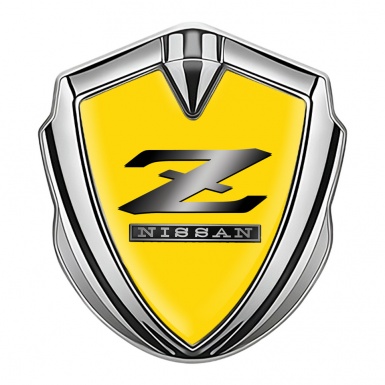 Nissan Emblem Badge Self Adhesive Silver Yellow Dark Z Logo Design