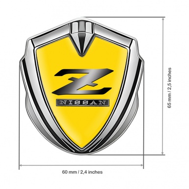 Nissan Emblem Badge Self Adhesive Silver Yellow Dark Z Logo Design