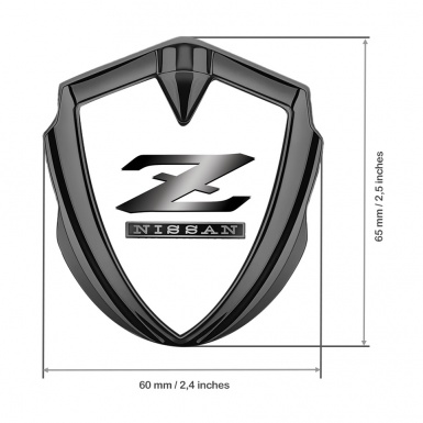 Nissan Fender Emblem Badge Graphite White Background Grey Z Logo