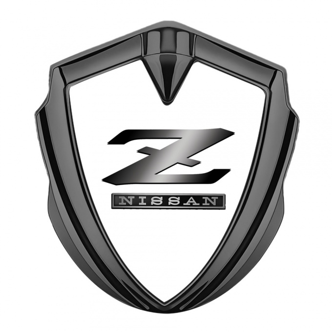 Nissan Fender Emblem Badge Graphite White Background Grey Z Logo