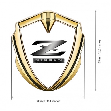 Nissan Fender Emblem Badge Gold White Background Grey Z Logo