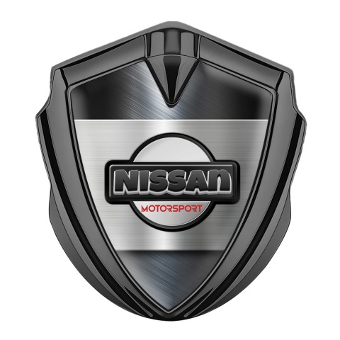 Nissan Emblem Trunk Badge Graphite Bluish Metal Base Motorsport Logo
