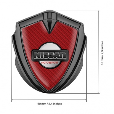 Nissan Domed Emblem Graphite Red Carbon Heavy Dark Logo Edition