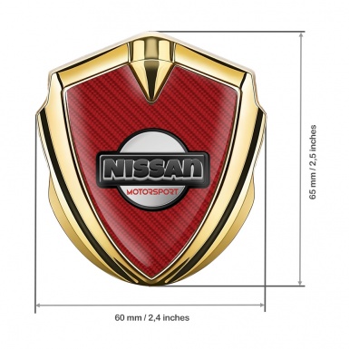 Nissan Domed Emblem Gold Red Carbon Heavy Dark Logo Edition