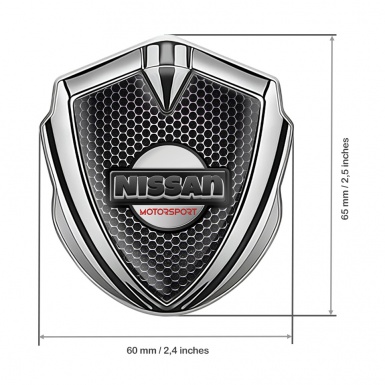 Nissan Bodyside Domed Emblem Silver Perforated Metal Motorsport Logo