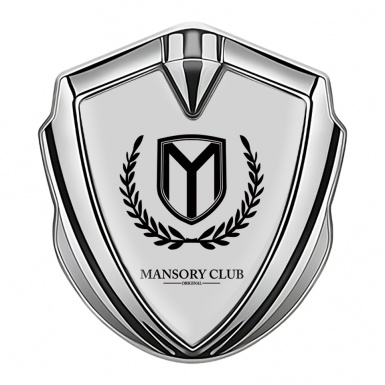 Mansory Club Bodyside Emblem Self Adhesive Silver Grey Black Logo