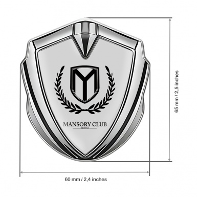 Mansory Club Bodyside Emblem Self Adhesive Silver Grey Black Logo