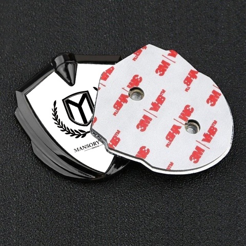 Mansory Club Metal 3D Domed Emblem Graphite White Base Black Logo