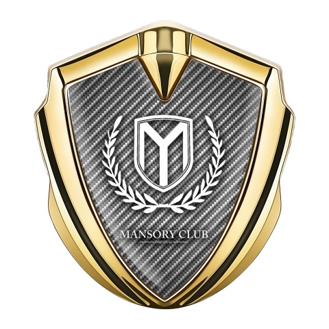 Mansory Club Metal Emblem Self Adhesive Gold Light Carbon White Laurel
