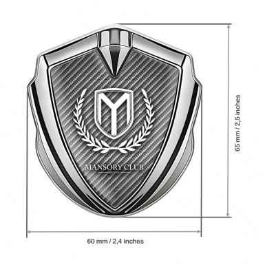 Mansory Club Metal Emblem Self Adhesive Silver Light Carbon White Laurel