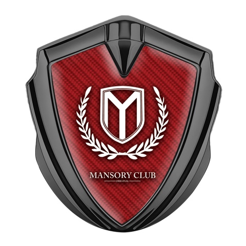 Mansory Club Fender Emblem Badge Graphite Red Carbon White Logo Design