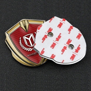 Mansory Club Fender Emblem Badge Gold Red Carbon White Logo Design