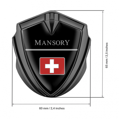 Mansory Club Emblem Badge Graphite Black Base Crimson Crest Edition