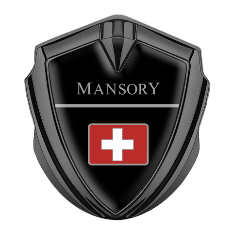 Mansory Club Emblem Badge Graphite Black Base Crimson Crest Edition