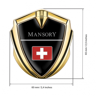 Mansory Club Emblem Badge Gold Black Base Crimson Crest Edition